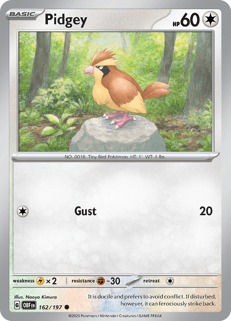 Pidgey (162/197) [Scarlet & Violet: Obsidian Flames] Pokemon Single Pokémon  | Multizone: Comics And Games