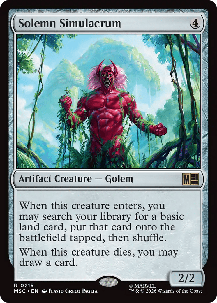 Solemn Simulacrum (Surge Foil) [Marvel Super Heroes Commander] MTG Single Magic: The Gathering  | Multizone: Comics And Games