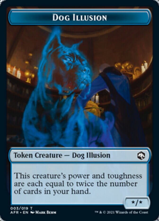 Dog Illusion // Ellywick Tumblestrum Emblem Double-Sided Token [Dungeons & Dragons: Adventures in the Forgotten Realms Tokens] MTG Single Magic: The Gathering  | Multizone: Comics And Games
