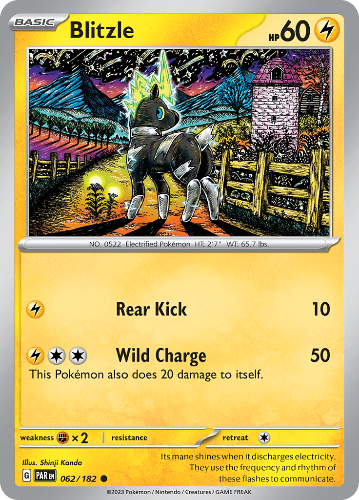 Blitzle (062/182) [Scarlet & Violet: Paradox Rift] Pokemon Single Pokémon  | Multizone: Comics And Games