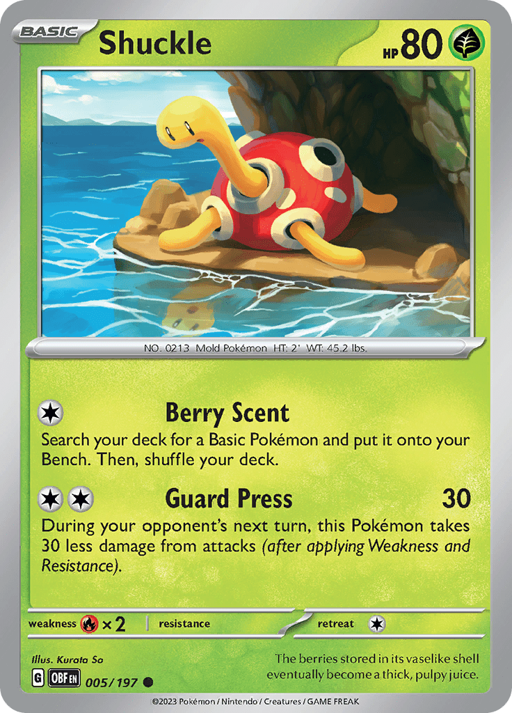 Shuckle (005/197) [Scarlet & Violet: Obsidian Flames] Pokemon Single Pokémon  | Multizone: Comics And Games