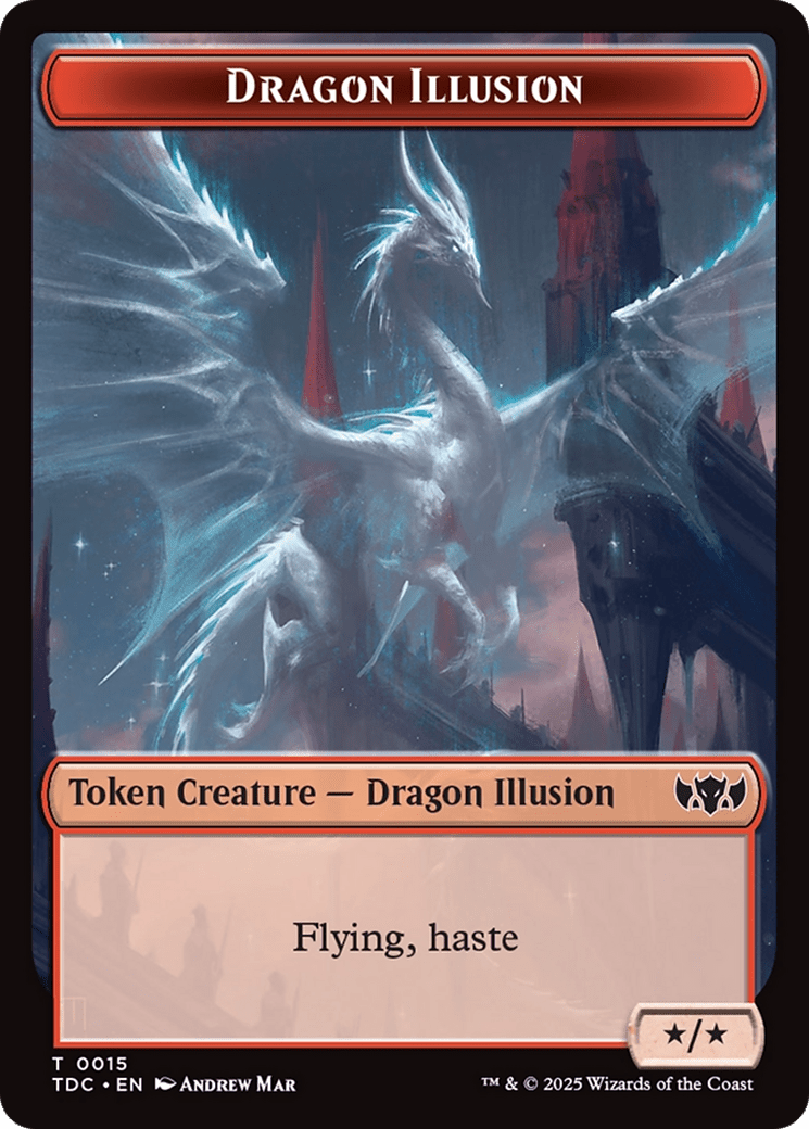 Dragon Illusion // Monk Double-Sided Token [Tarkir: Dragonstorm Commander Tokens] MTG Single Magic: The Gathering  | Multizone: Comics And Games