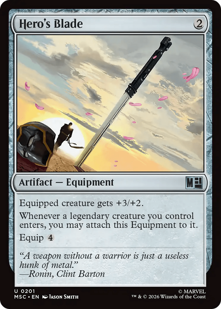 Hero's Blade [Marvel Super Heroes Commander] MTG Single Magic: The Gathering  | Multizone: Comics And Games