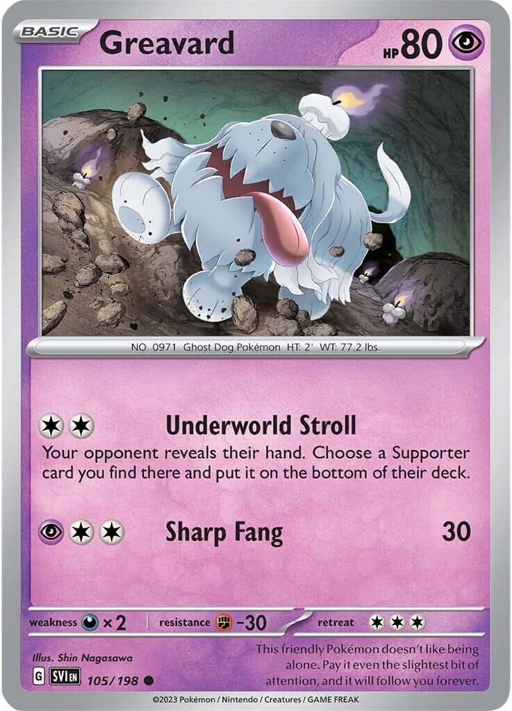 Greavard (105/198) [Scarlet & Violet: Base Set] Pokemon Single Pokémon  | Multizone: Comics And Games