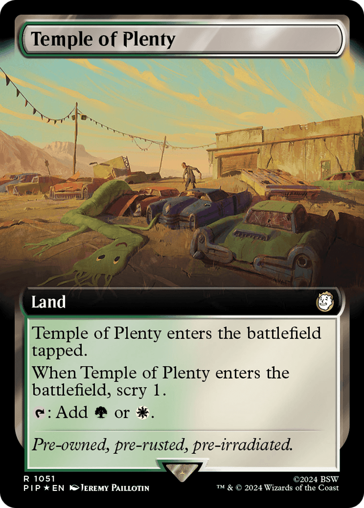 Temple of Plenty (Extended Art) (Surge Foil) [Fallout] MTG Single Magic: The Gathering  | Multizone: Comics And Games