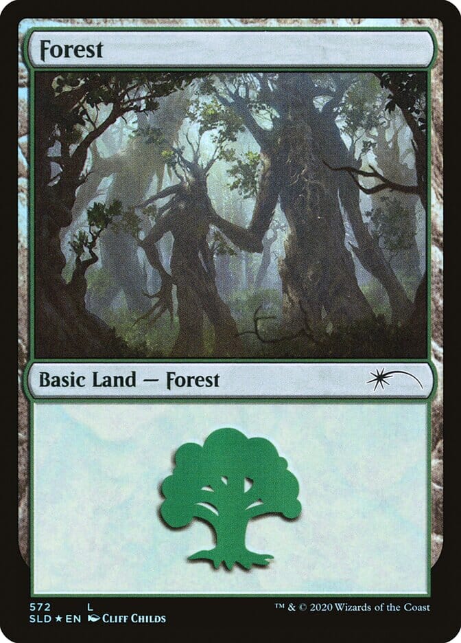 Forest (Tree Hugging) (572) [Secret Lair Drop Promos] MTG Single Magic: The Gathering  | Multizone: Comics And Games