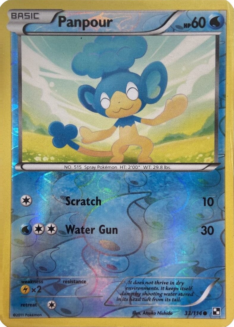 Panpour (33/114) (Energy Holo) [Black & White: Base Set] Pokemon Single Pokémon  | Multizone: Comics And Games