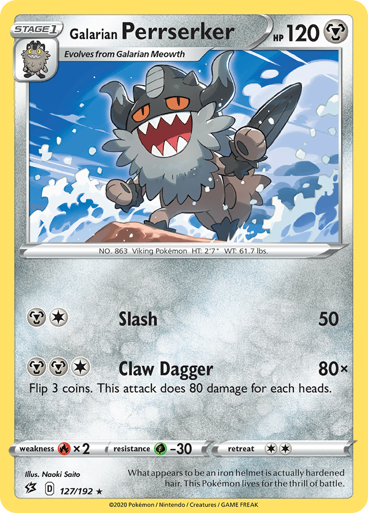 Galarian Perrserker (127/192) [Sword & Shield: Rebel Clash] Pokemon Single Pokémon  | Multizone: Comics And Games