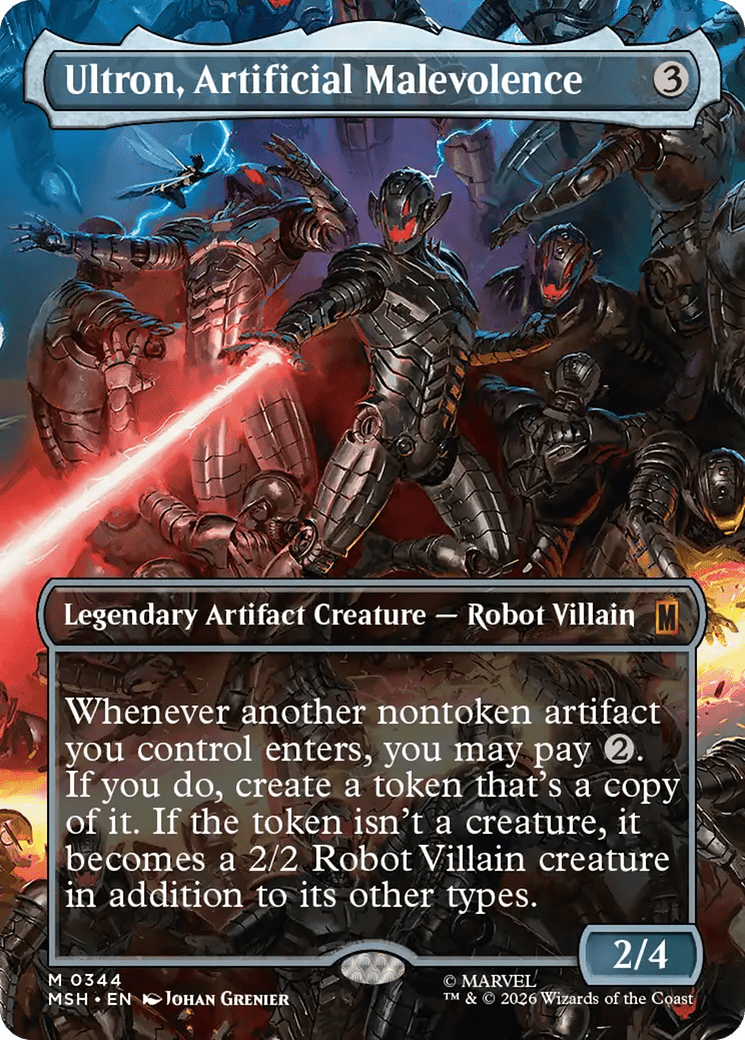 Ultron, Artificial Malevolence (Borderless) (0344) [Marvel Super Heroes] MTG Single Magic: The Gathering  | Multizone: Comics And Games