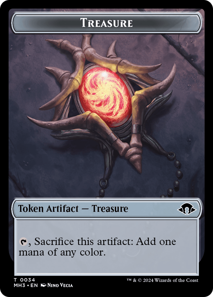 Dragon (Ripple Foil) // Treasure Double-Sided Token [Modern Horizons 3 Commander Tokens] MTG Single Magic: The Gathering  | Multizone: Comics And Games