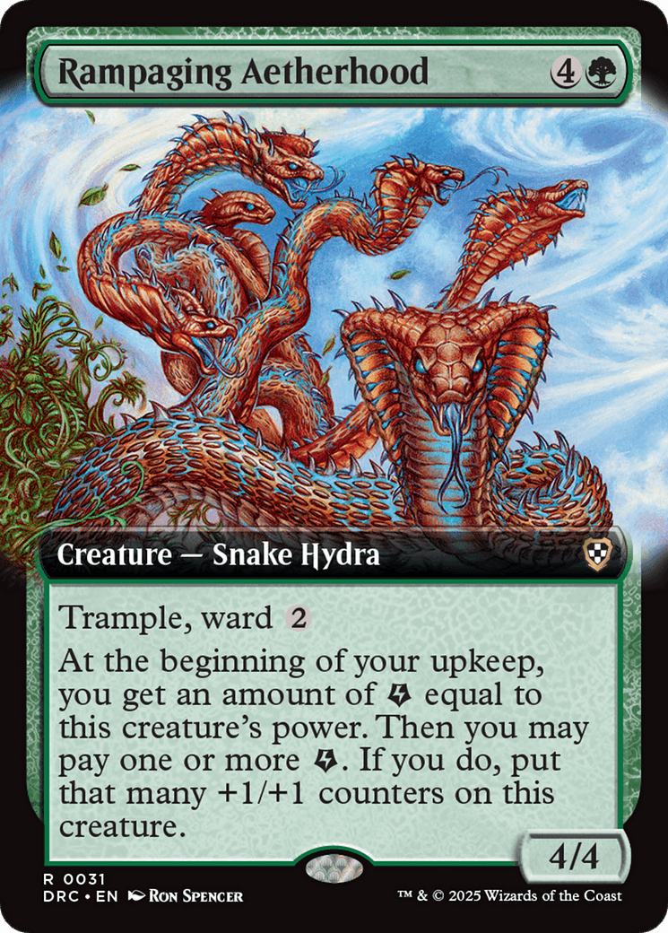 Rampaging Aetherhood (Extended Art) [Aetherdrift Commander] MTG Single Magic: The Gathering  | Multizone: Comics And Games