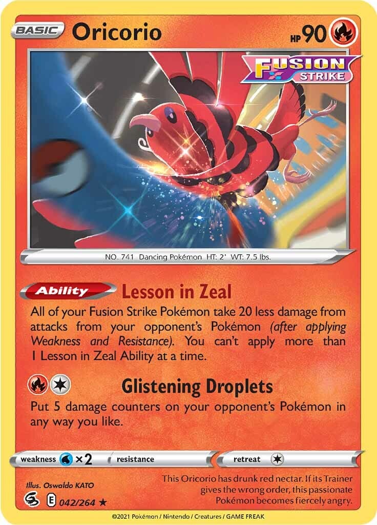 Oricorio (042/264) [Sword & Shield: Fusion Strike] Pokemon Single Pokémon  | Multizone: Comics And Games