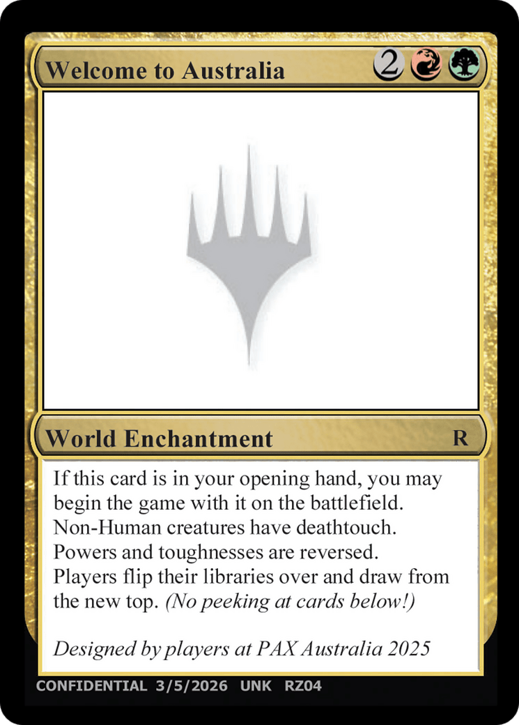 Welcome to Australia [Unknown Event] | Multizone: Comics And Games
