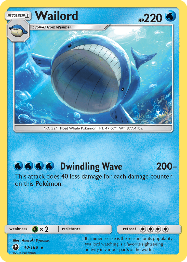 Wailord (40/168) [Sun & Moon: Celestial Storm] Pokemon Single Pokémon  | Multizone: Comics And Games