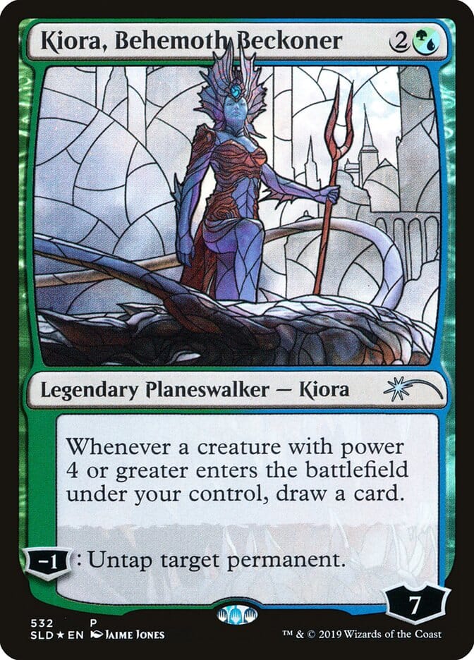 Kiora, Behemoth Beckoner (Stained Glass) [Secret Lair Drop Promos] MTG Single Magic: The Gathering  | Multizone: Comics And Games