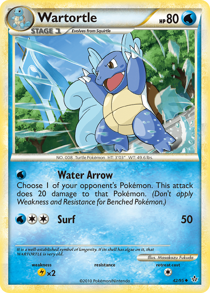 Wartortle (42/95) [HeartGold & SoulSilver: Unleashed] Pokemon Single Pokémon  | Multizone: Comics And Games
