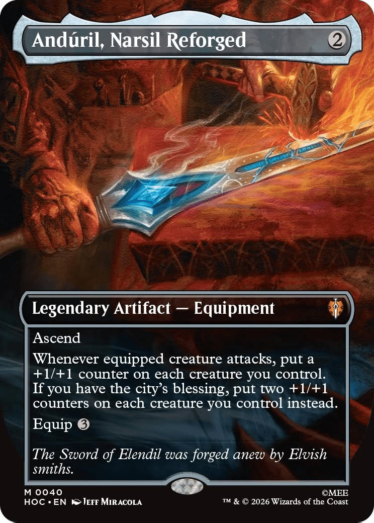 Anduril, Narsil Reforged (Borderless) [The Hobbit: Eternal-Legal] MTG Single Magic: The Gathering  | Multizone: Comics And Games
