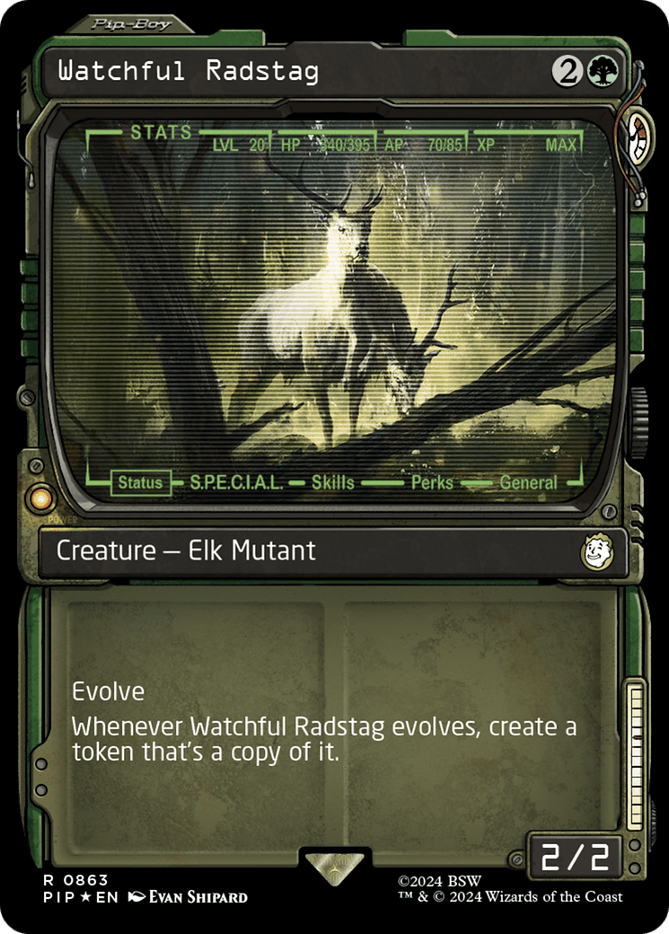 Watchful Radstag (Showcase) (Surge Foil) [Fallout] MTG Single Magic: The Gathering  | Multizone: Comics And Games