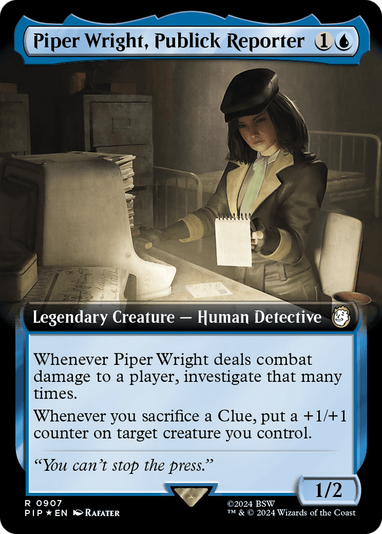 Piper Wright, Publick Reporter (Extended Art) (Surge Foil) [Fallout] MTG Single Magic: The Gathering  | Multizone: Comics And Games