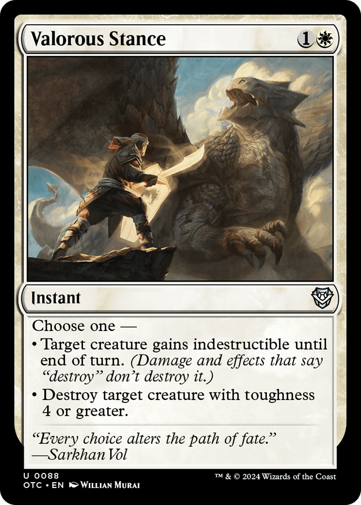 Valorous Stance [Outlaws of Thunder Junction Commander] MTG Single Magic: The Gathering  | Multizone: Comics And Games