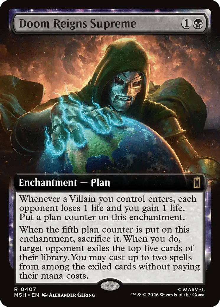 Doom Reigns Supreme (Extended Art) [Marvel Super Heroes] MTG Single Magic: The Gathering  | Multizone: Comics And Games