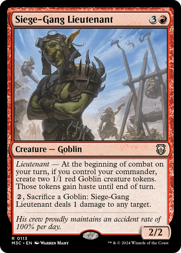 Siege-Gang Lieutenant [Modern Horizons 3 Commander] MTG Single Magic: The Gathering  | Multizone: Comics And Games