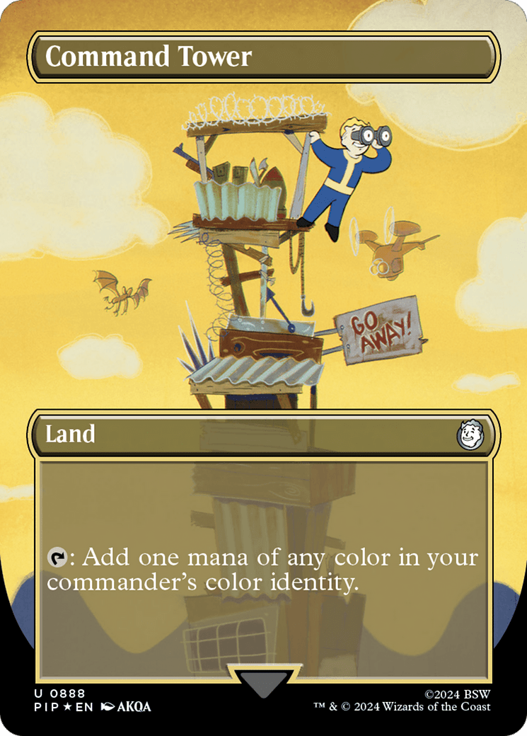 Command Tower (Borderless) (Surge Foil) [Fallout] MTG Single Magic: The Gathering  | Multizone: Comics And Games