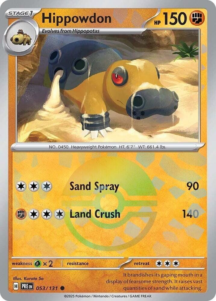 Hippowdon (053/131) (Poke Ball Pattern) [Scarlet & Violet: Prismatic Evolutions] Pokemon Single Pokémon  | Multizone: Comics And Games