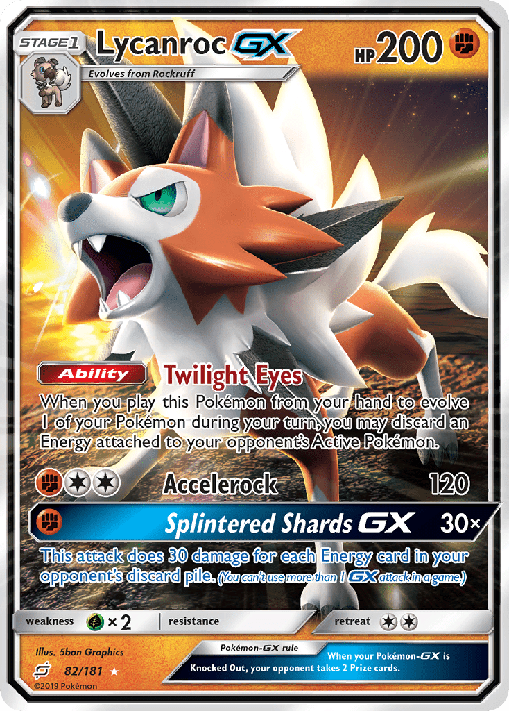 Lycanroc GX (82/181) [Sun & Moon: Team Up] Pokemon Single Pokémon  | Multizone: Comics And Games