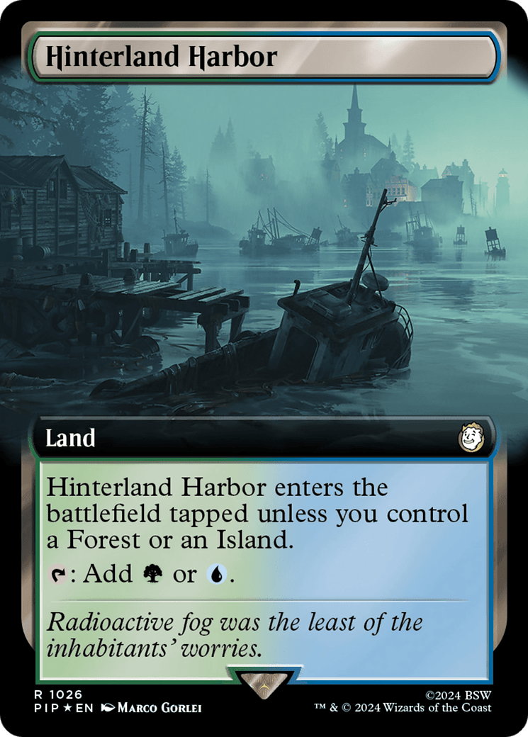 Hinterland Harbor (Extended Art) (Surge Foil) [Fallout] MTG Single Magic: The Gathering  | Multizone: Comics And Games