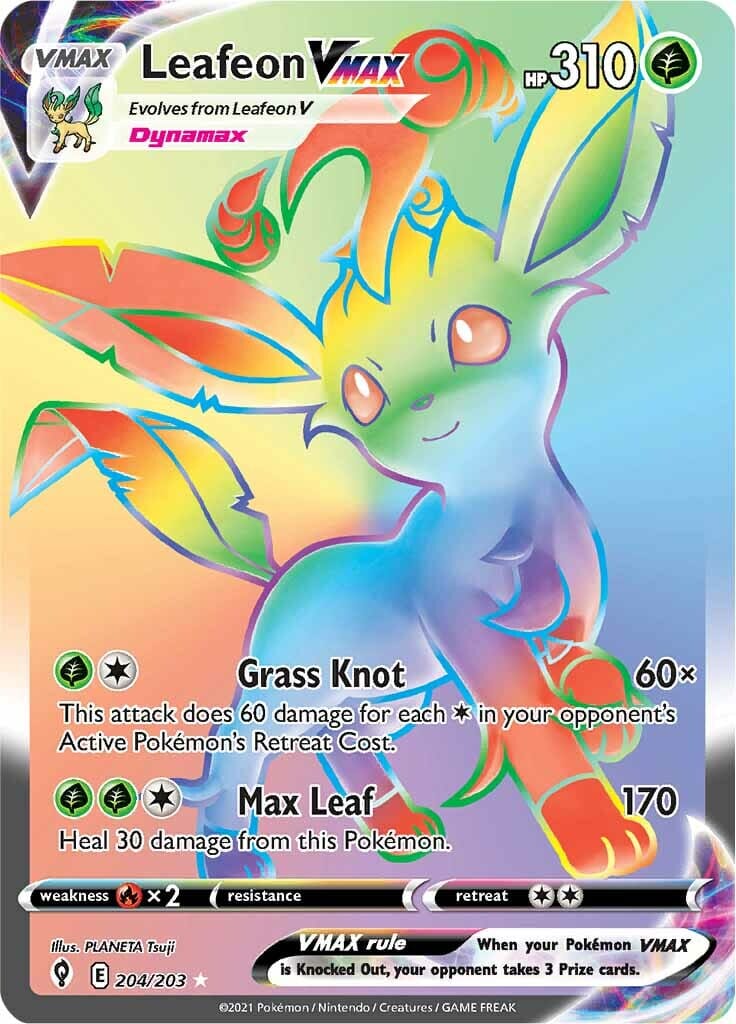 Leafeon VMAX (204/203) [Sword & Shield: Evolving Skies] Pokemon Single Pokémon  | Multizone: Comics And Games