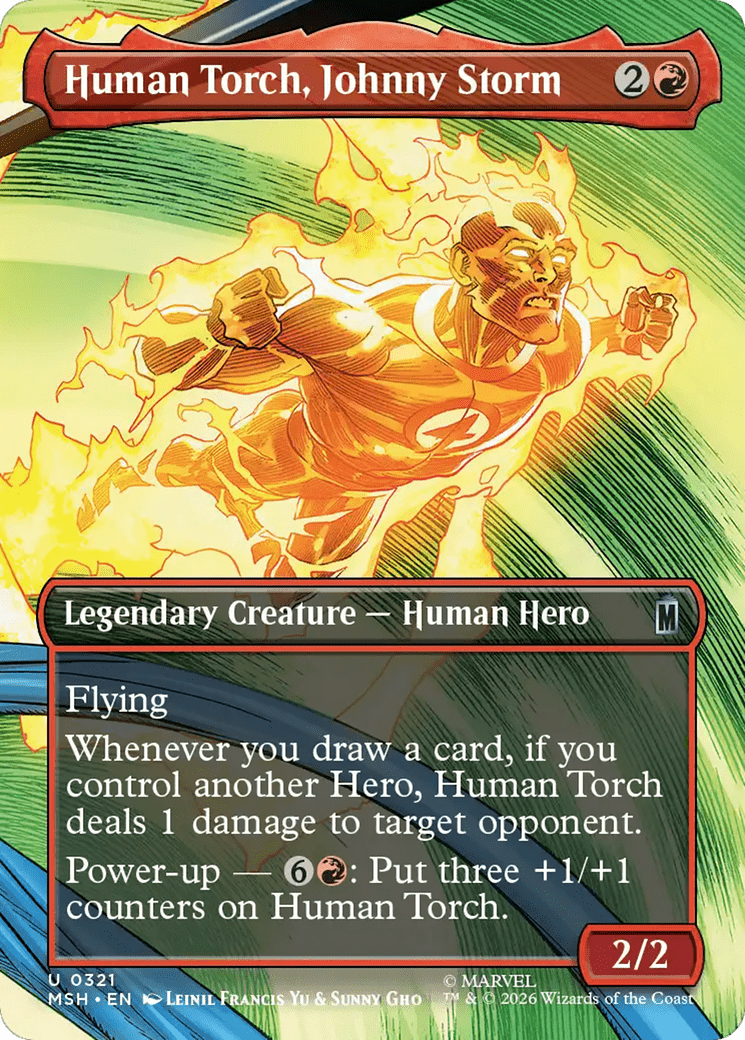 Human Torch, Johnny Storm (Borderless) [Marvel Super Heroes] MTG Single Magic: The Gathering  | Multizone: Comics And Games