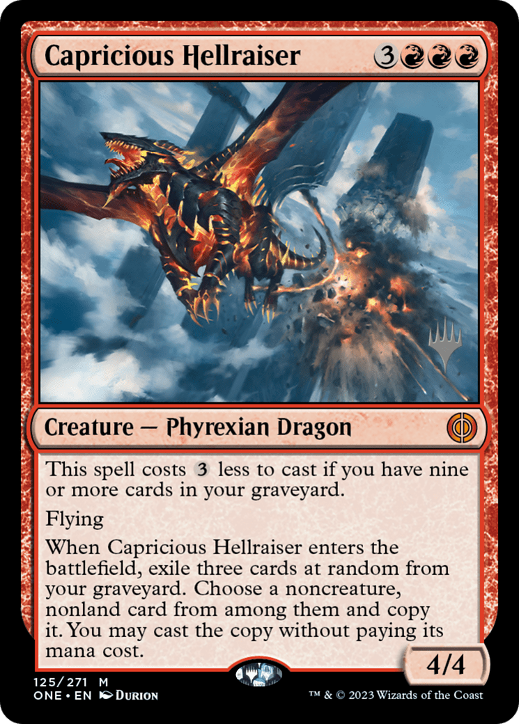 Capricious Hellraiser (Promo Pack) [Phyrexia: All Will Be One Promos] MTG Single Magic: The Gathering  | Multizone: Comics And Games