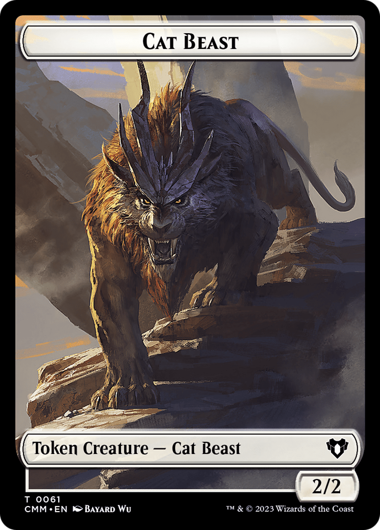 Cleric // Cat Beast Double-Sided Token [Commander Masters Tokens] MTG Single Magic: The Gathering  | Multizone: Comics And Games