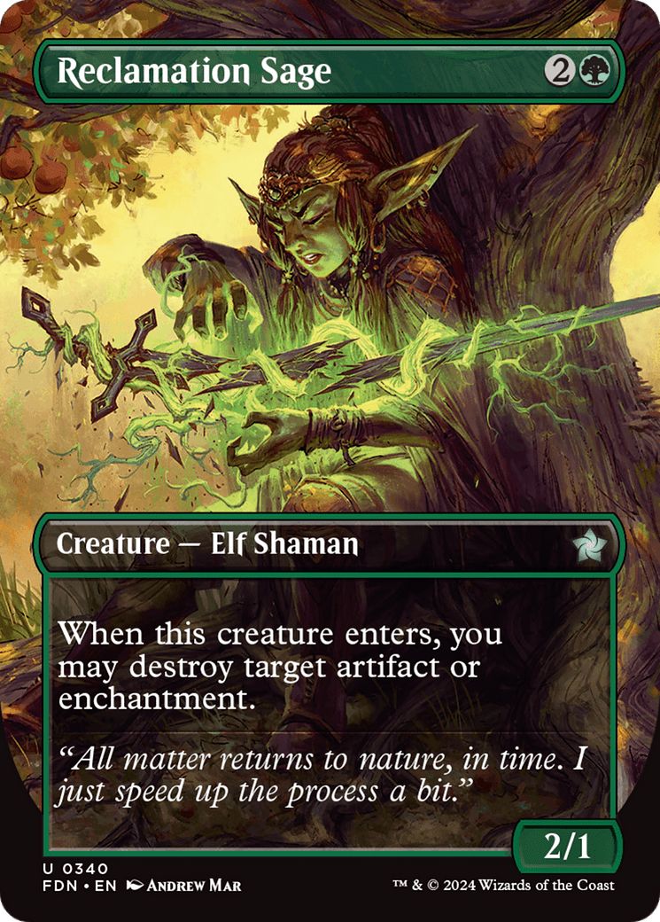 Reclamation Sage (Borderless) [Foundations] MTG Single Magic: The Gathering  | Multizone: Comics And Games