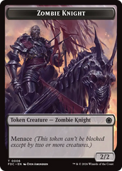 Zombie // Zombie Knight Double-Sided Token [Foundations Commander Tokens] | Multizone: Comics And Games