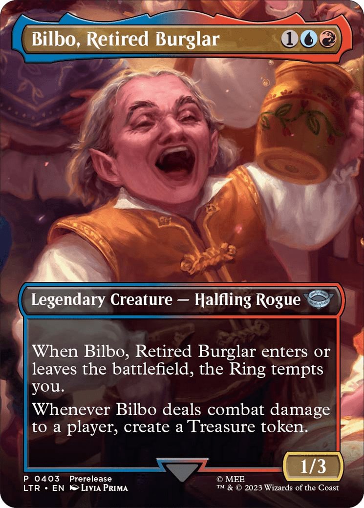 Bilbo, Retired Burglar (Borderless Alternate Art) [The Lord of the Rings: Tales of Middle-Earth] MTG Single Magic: The Gathering  | Multizone: Comics And Games