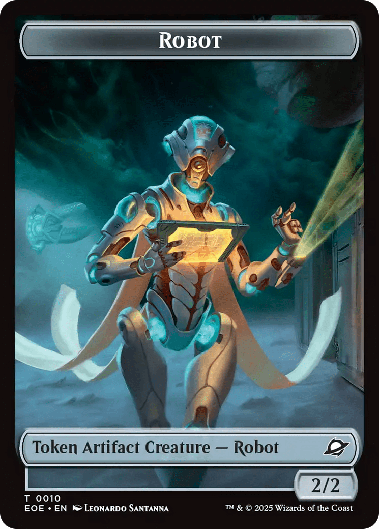 Robot // Emblem - Tezzeret, Cruel Captain Double-Sided Token [Edge of Eternities Tokens] MTG Single Magic: The Gathering  | Multizone: Comics And Games