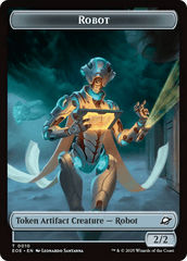 Robot // Emblem - Tezzeret, Cruel Captain Double-Sided Token [Edge of Eternities Tokens] MTG Single Magic: The Gathering  | Multizone: Comics And Games