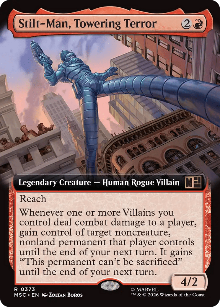 Stilt-Man, Towering Terror (Extended Art) [Marvel Super Heroes Commander] MTG Single Magic: The Gathering  | Multizone: Comics And Games