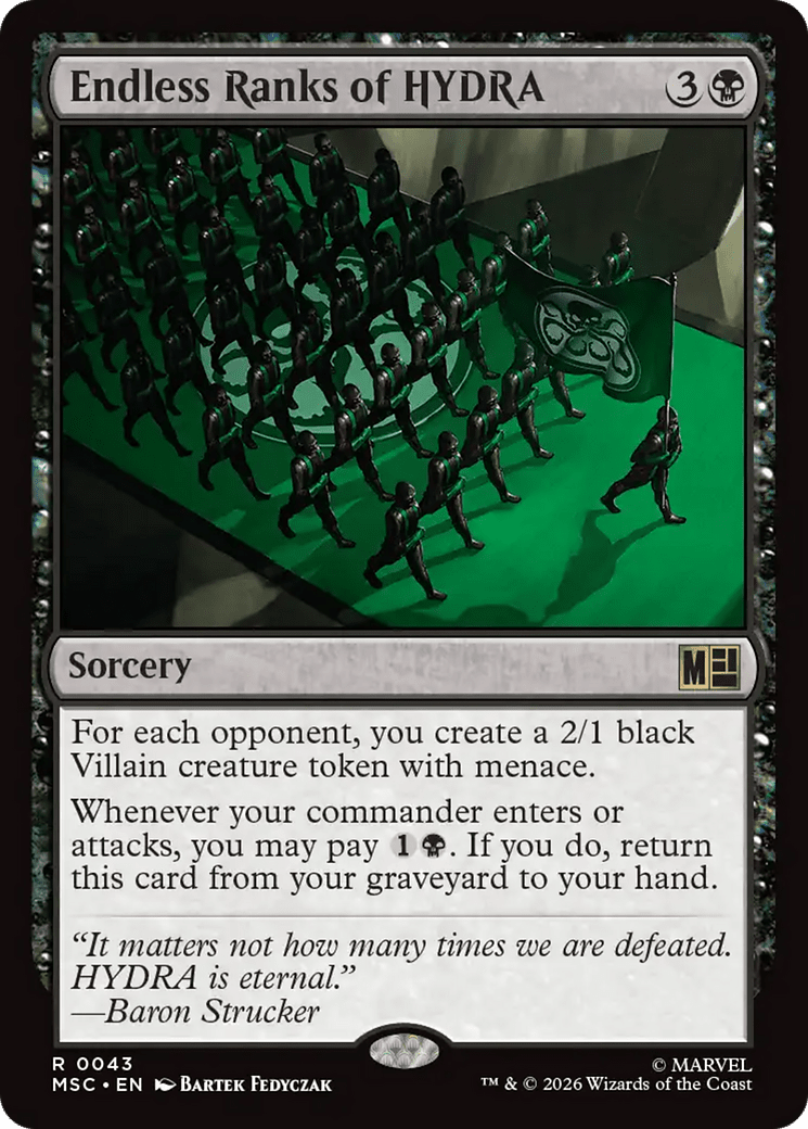 Endless Ranks of HYDRA (Surge Foil) [Marvel Super Heroes Commander] MTG Single Magic: The Gathering  | Multizone: Comics And Games