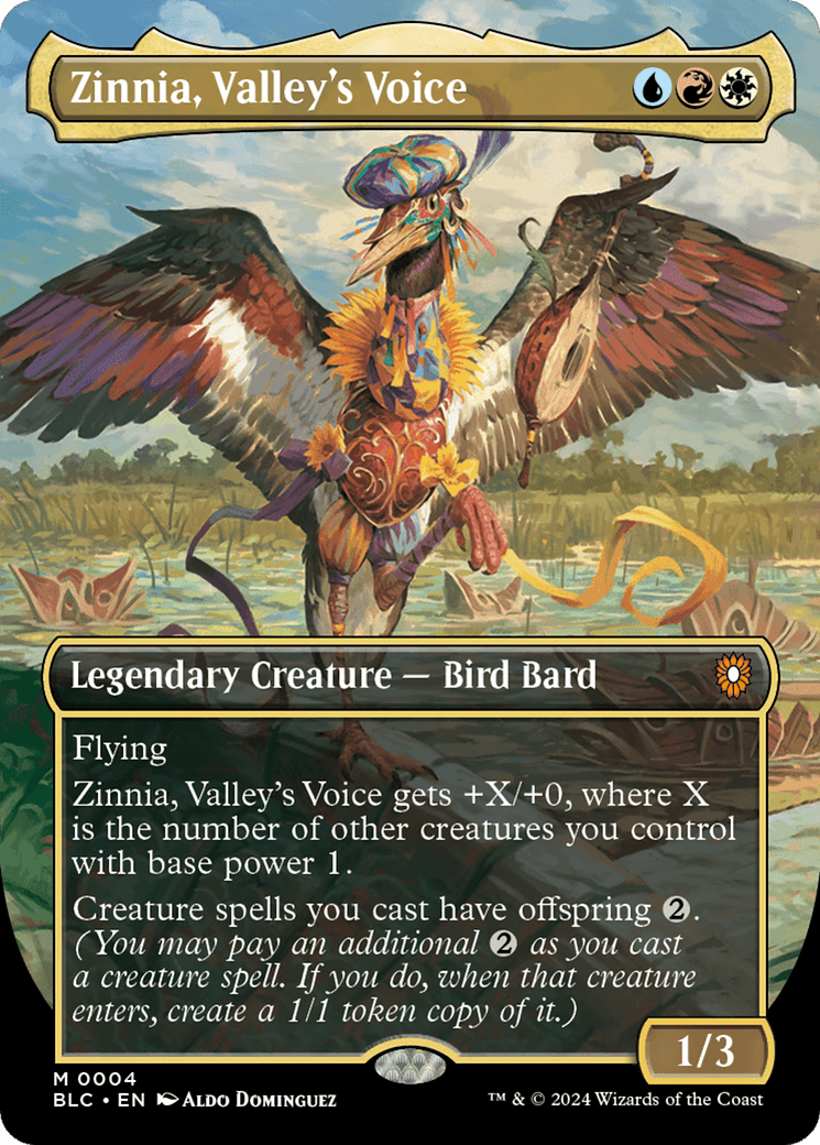 Zinnia, Valley's Voice (Borderless) [Bloomburrow Commander] MTG Single Magic: The Gathering  | Multizone: Comics And Games