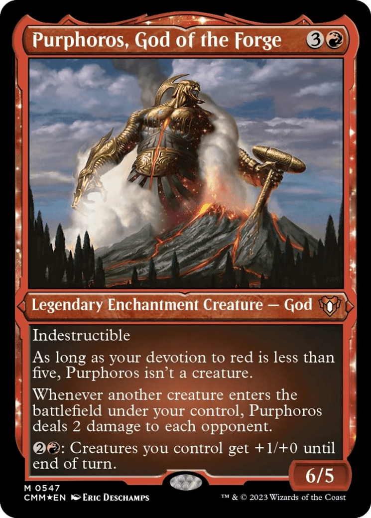 Purphoros, God of the Forge (Foil Etched) [Commander Masters] MTG Single Magic: The Gathering  | Multizone: Comics And Games