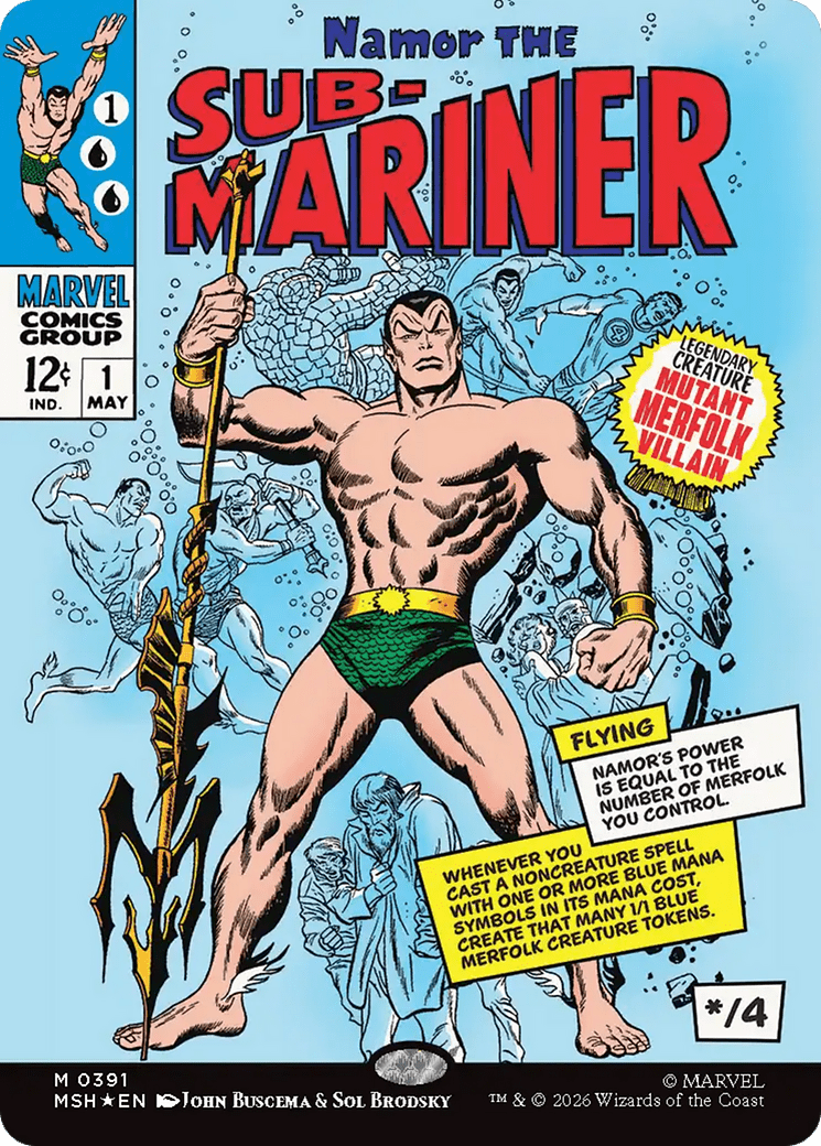 Namor The Sub-Mariner (Borderless) [Marvel Super Heroes] MTG Single Magic: The Gathering  | Multizone: Comics And Games