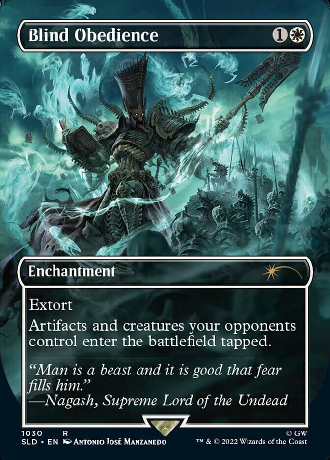 Blind Obedience (Borderless) [Secret Lair Drop Series] MTG Single Magic: The Gathering  | Multizone: Comics And Games