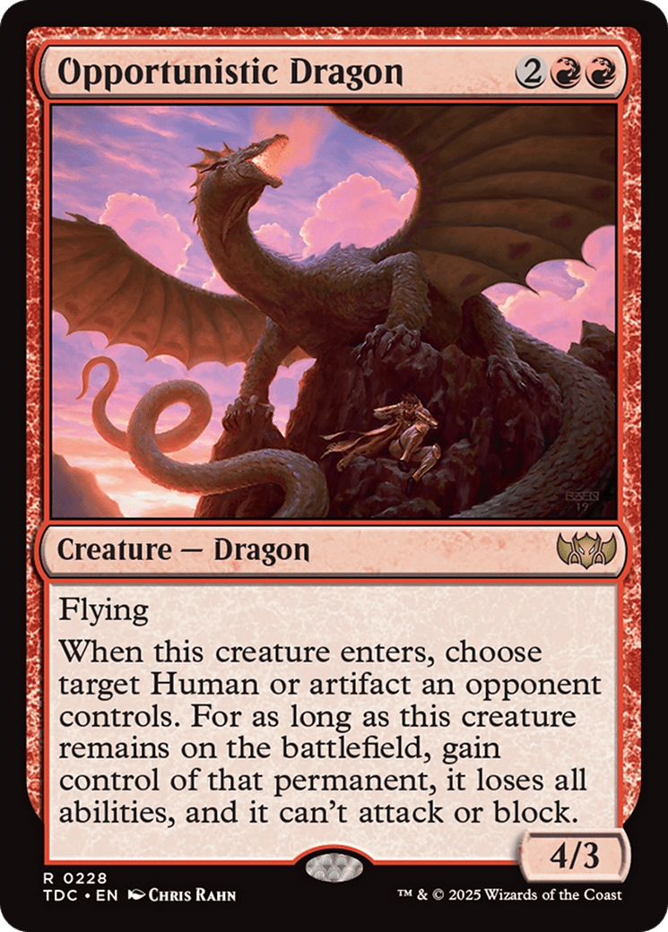 Opportunistic Dragon [Tarkir: Dragonstorm Commander] MTG Single Magic: The Gathering  | Multizone: Comics And Games