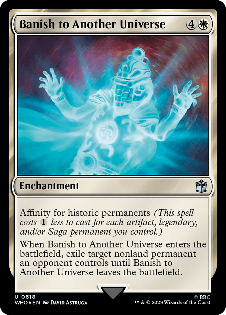 Banish to Another Universe (Surge Foil) [Doctor Who] MTG Single Magic: The Gathering  | Multizone: Comics And Games