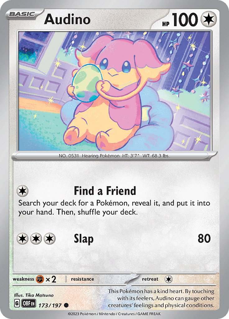Audino (173/197) [Scarlet & Violet: Obsidian Flames] Pokemon Single Pokémon  | Multizone: Comics And Games