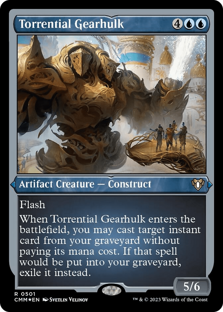 Torrential Gearhulk (Foil Etched) [Commander Masters] MTG Single Magic: The Gathering  | Multizone: Comics And Games