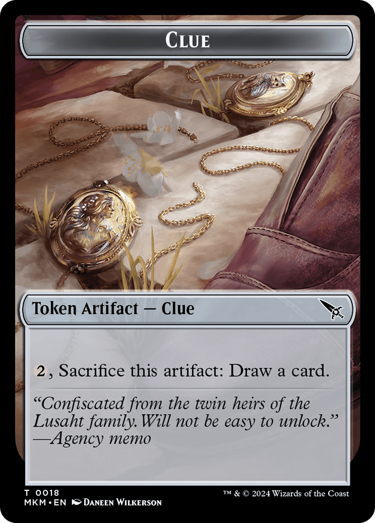 Clue (0018) // A 0045 Double-Sided Token [Murders at Karlov Manor Tokens] MTG Single Magic: The Gathering  | Multizone: Comics And Games